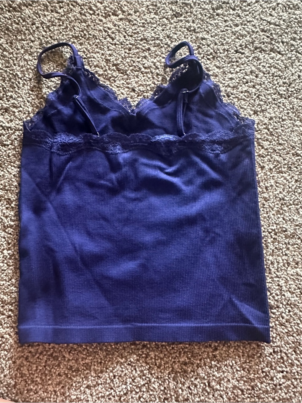 Wild fable navy blue lace tank top - Picture 3 of 4